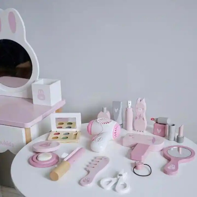 Дрвен сет за шминкање nunukids со 16 делови - Image 3