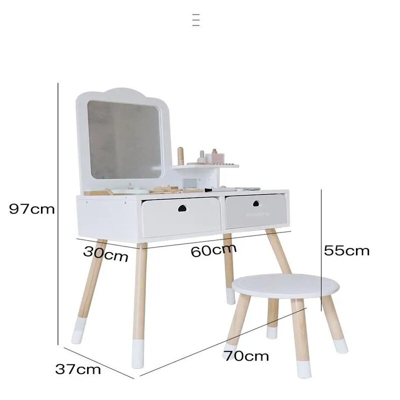 Тоалетна маса со огледало UNNS со 2 фиоки - Image 4