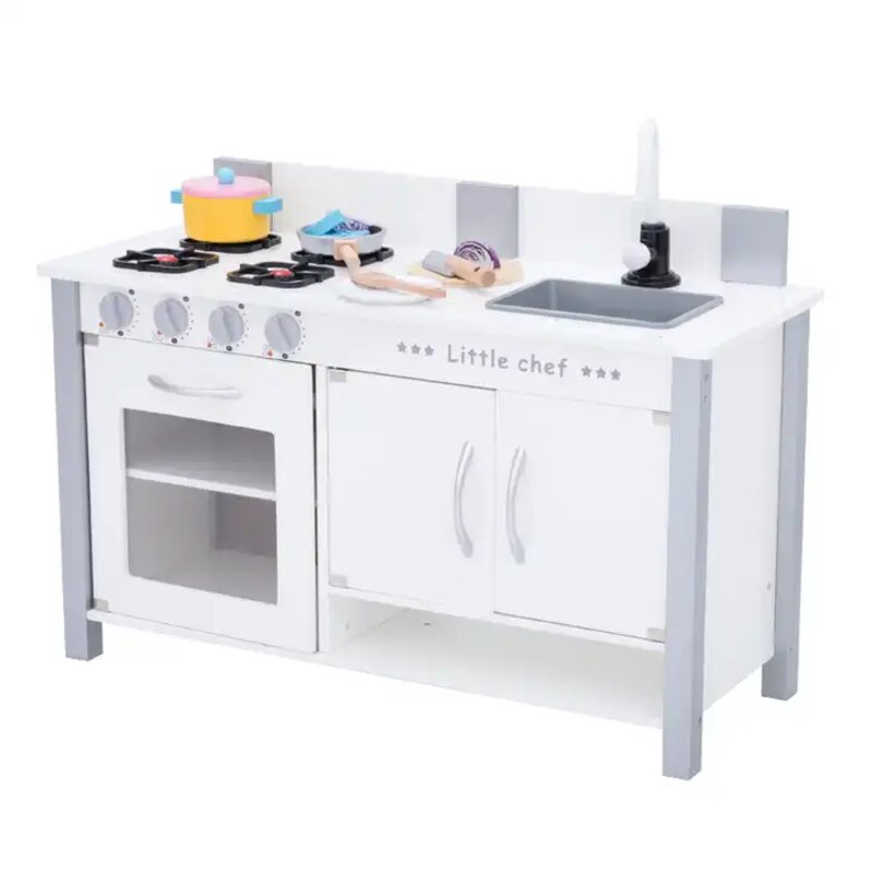 Детска дрвена кујна за игра Cool Gift со додатоци - Image 4