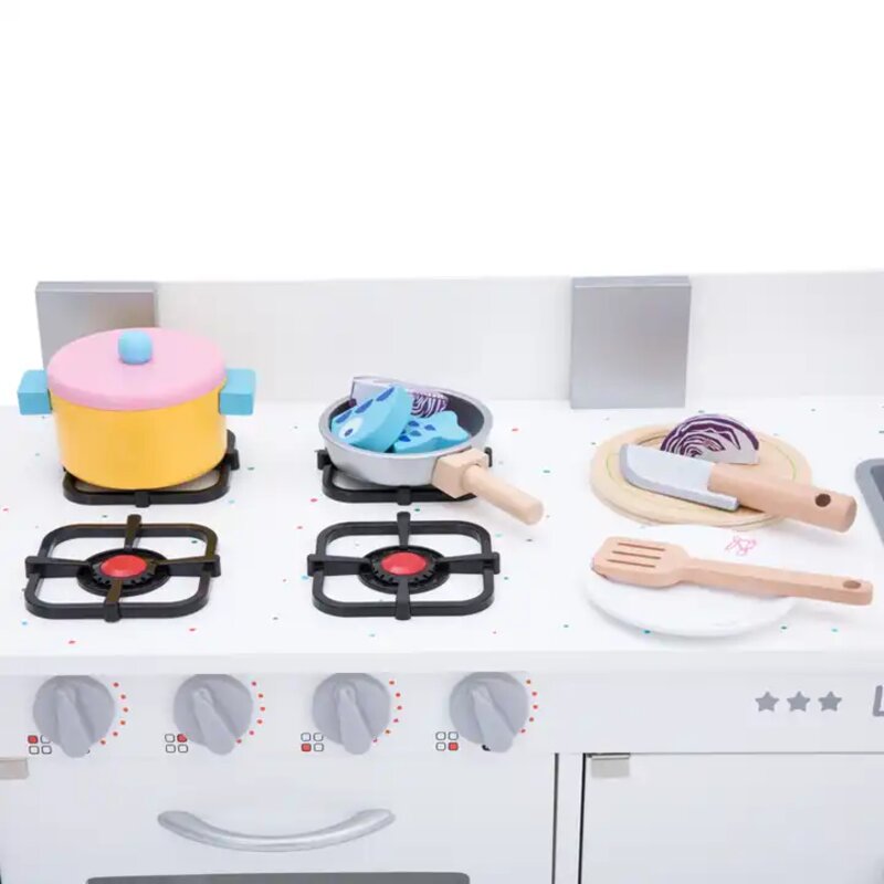 Детска дрвена кујна за игра Cool Gift со додатоци - Image 3