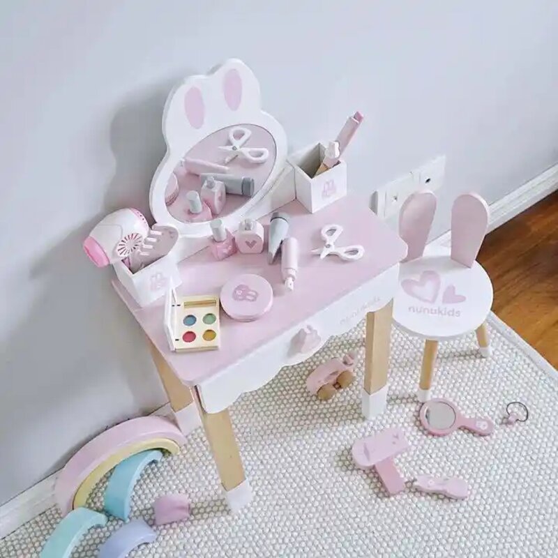 Дрвен сет за шминкање nunukids со 16 делови - Image 8