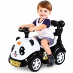 detski panda automobil na turkanje AL123 crno bel dizajn so panda lice, visoko potporno sedishte i stabilni trkala za deca 1.5–4 godini