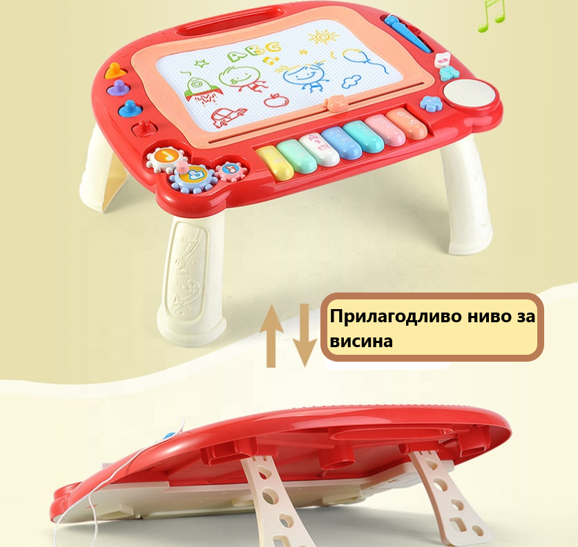 Паметна масичка за деца со 3D табла и клавир - Image 3