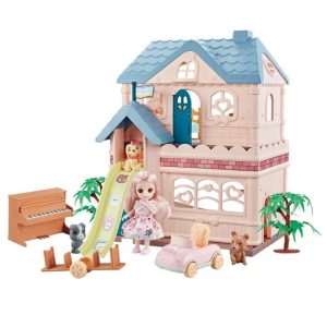 detska kukja za kukli Cozy Cottage so sin krov