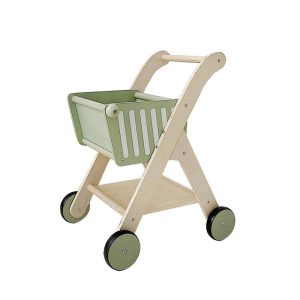 drvena kolichka za pazarenje so prostor za igracki 42 x 30 x 53 cm