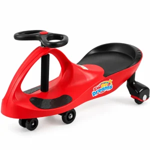wiggle vozilka za deca crvena so volan, bez pedali i baterii. Stabilna plastika, tivi trkala i mazno dviženje za deca nad 3 godini do 50kg.