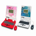 detski edukativen laptop vo crvena boja so LCD ekran tastatura i gluvche